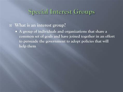 PPT - Special Interest Groups PowerPoint Presentation, free download ...