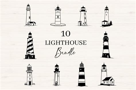 Lighthouse svg clipart bundle