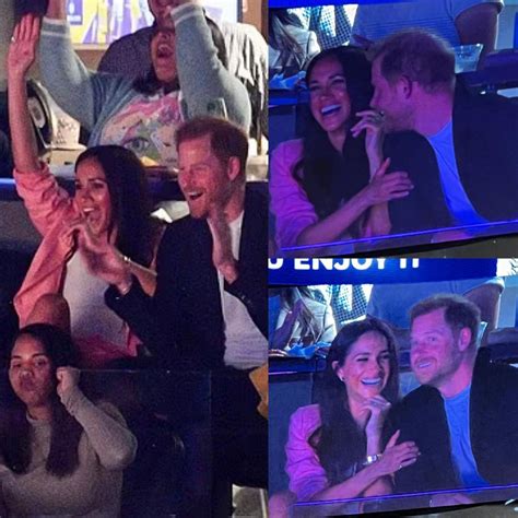 Prince Harry and Meghan Markle seen at the Memphis Grizzlies vs Lakers game in California ...