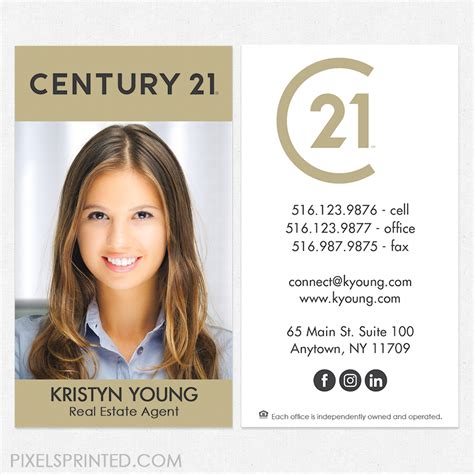 Century 21 business cards | Realtor business cards, Real estate business cards, Century