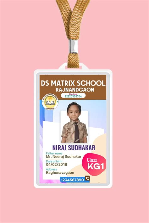 Student ID Card Template For School - Free Hindi Design