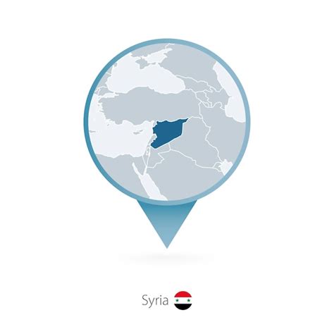 Premium Vector | Map pin with detailed map of syria and neighboring ...