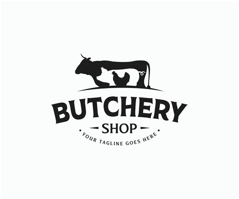 Vintage Butchery Logo. Retro Styled Meat Shop Emblem. Butcher Shop Logo ...