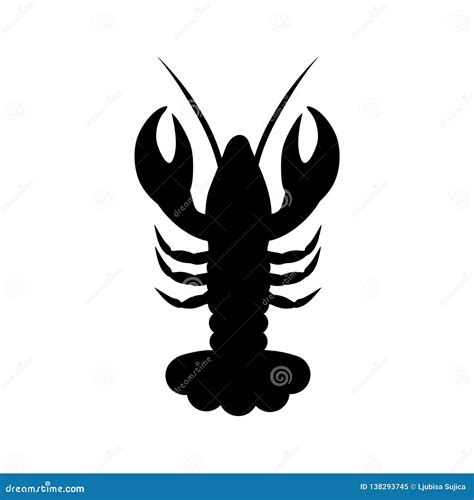 Lobster Icon or Logo, Silhouette Lobster Stock Illustration ...