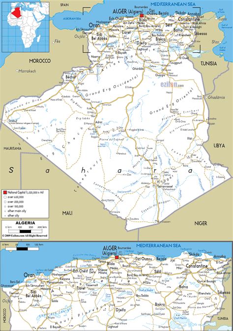 Road Map of Algeria - Ezilon Maps