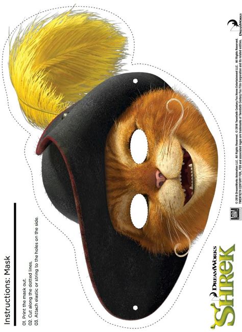 Free Printable Shrek Puss in Boots Mask Craft - Mama Likes This