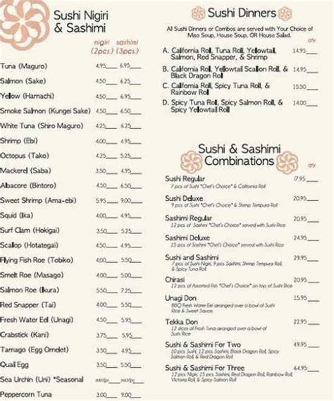 Umami Sushi & Grill Fusion Menu, Conway, AR