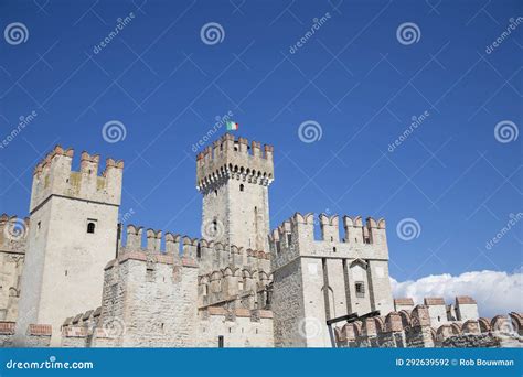 Sirmione stock photo. Image of turrets, lake, lago, fortress - 292639592