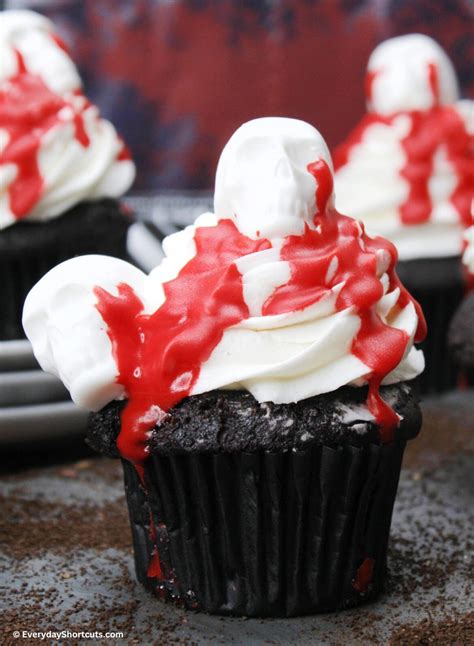 Bloody Skull Cupcakes - Everyday Shortcuts