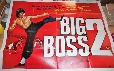 Very Rare British Cinema quad poster for the 1976 movie Big Boss 2 - Eastern Heroes