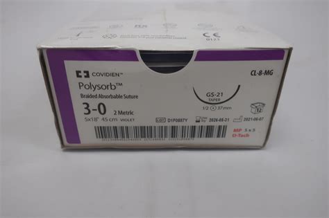 New COVIDIEN CL-8-MG Polysorb Braided Absorbable Suture Disposables ...