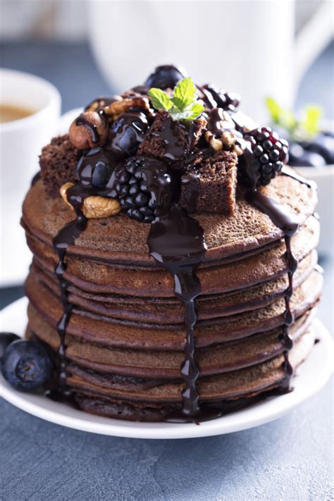 OMG chocolate pancakes with chocolate maple syrup!