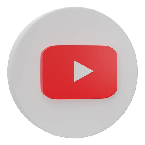 3D youtube logo icon isolated on transparent background. 22498436 PNG