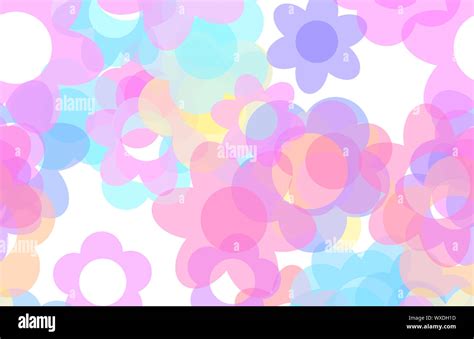 Cute Cartoon Flowers Background with Floral Art Stock Photo - Alamy