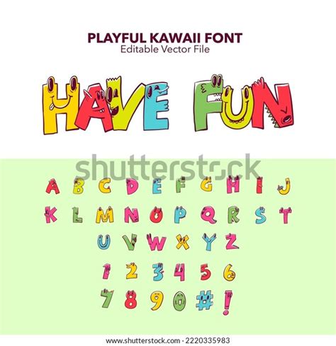 Kawaii Letter Set Vector Font Children Stock Vector (Royalty Free) 2220335983 | Shutterstock