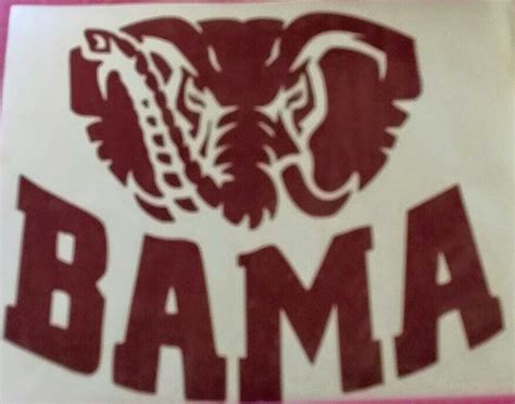 Alabama Decal Bama Elephant Decal Alabama Football Vinyl | Etsy