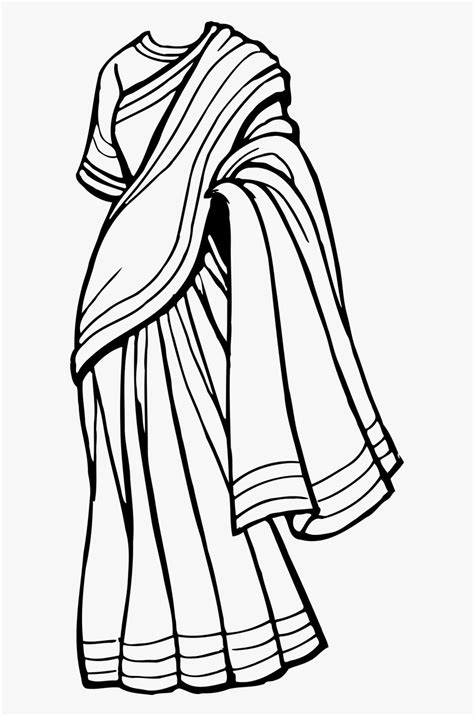 Clip Art Of Saree , Free Transparent Clipart - ClipartKey