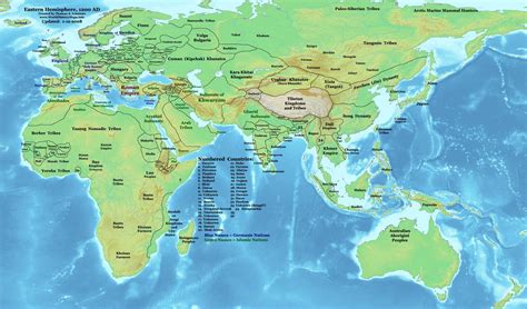 World map 1200 AD - World History Maps