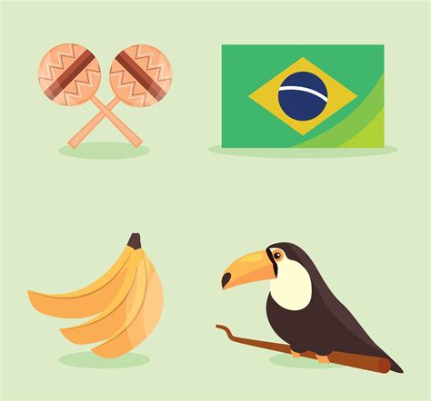 brazil culture icons 10824558 Vector Art at Vecteezy