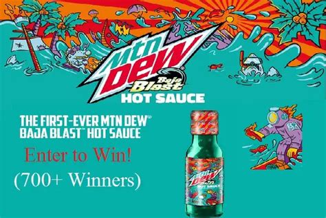 Mountain Dew Baja Blast Hot Sauce Sweepstakes (700+ Winners) | SweepstakesBible