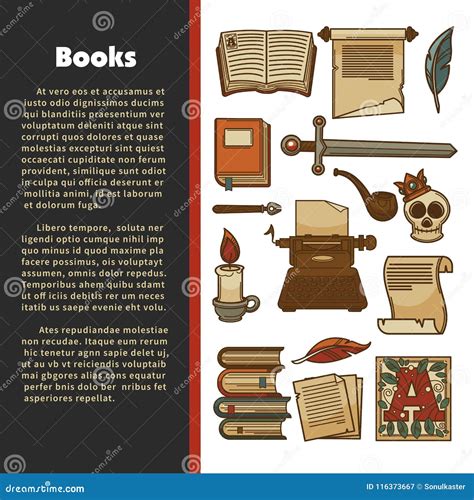 Literature Poster of Vector Library Books Stock Vector - Illustration of information, icon ...