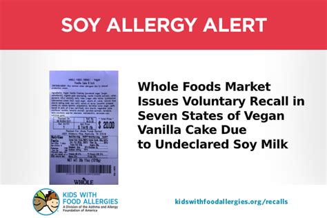 Allergy Alert for Undeclared Soy (Soy Milk) in Vegan Vanilla Cake ...