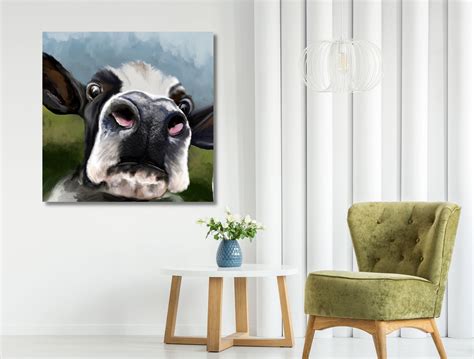 Cow in Field a Print From Digital Painting in Aluminium - Etsy