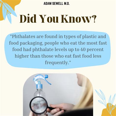 "Phthalates are found in types of plastic and food packaging, people who eat the most fast food ...