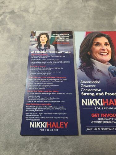 Nikki Haley Campaign Flier 2024 Presidential Candidate Lot Of (2 ...