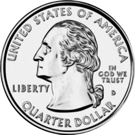 US quarter Dollar coin vector drawing | Free SVG