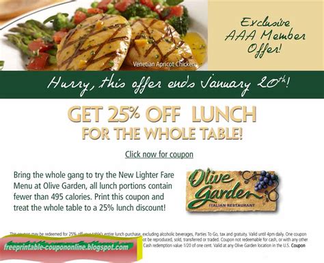 Printable Coupons 2019: Olive Garden Coupons