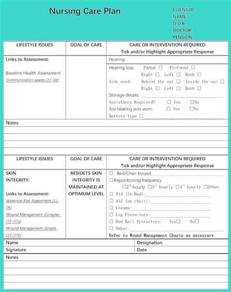 Nursing Care Plan Templates