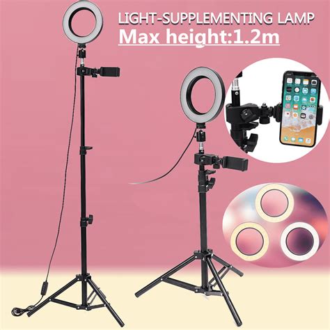 6.3" Selfie LED Ring Light with Extendable Tripod Stand & Cell Phone Holder,Dimmable Desktop Led ...