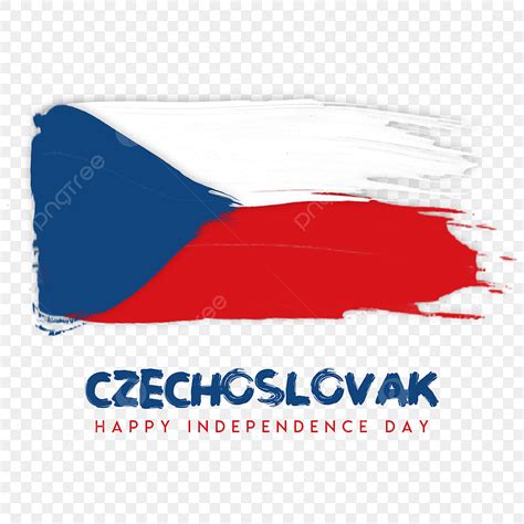 Independent Czechoslovak State Day With Brush Flag, Independent ...