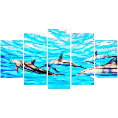 'Family of Dolphins' Ocean Art on Canvas - Bed Bath & Beyond - 9665696