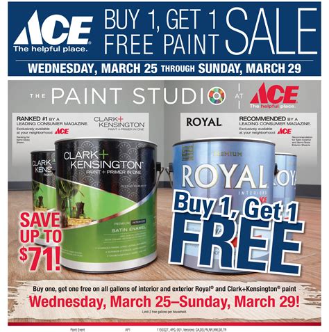 Buy 1 Get 1 Free Paint Sale and More - Sneades Ace Home Centers