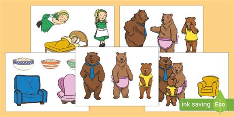 Goldilocks and the Three Bears Story Cut-Outs PDF