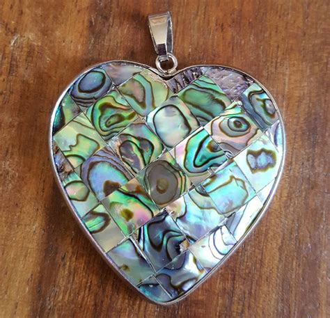 Abalone Pendant, Abalone Jewelry, Abalone Heart Pendant, Abalone Shell Pendant, Tropical Jewelry ...