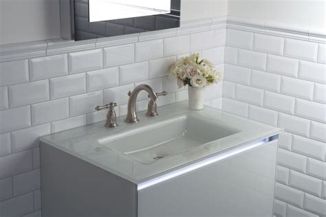 A glass vanity top with integrated sink is beautiful, durable, and easy to clean. | Glass sink ...