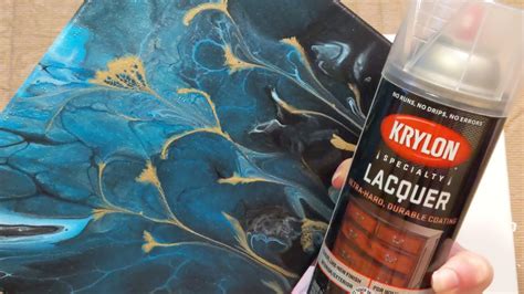 Testing Krylon Lacquer Spray to Seal Acrylic Pour Paintings - YouTube
