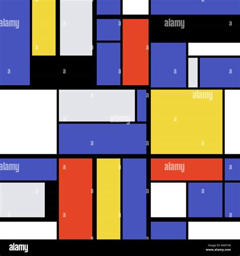 Simple modern art abstract - colorful squares and rectangles. Mondrian ...