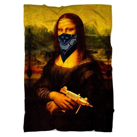 Gangster Mona Lisa Blanket