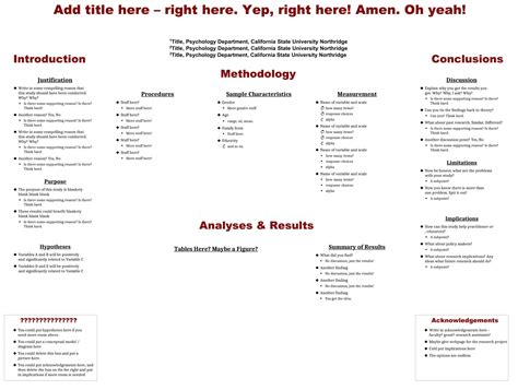 Free Printable Research Poster Templates [Word, PDF] Portrait 48x36