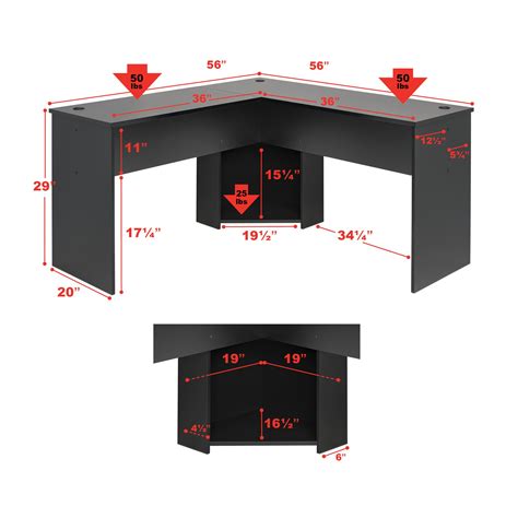 L-shaped Desk, Black