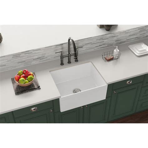 Elkay SWUF2520WH 24" Fireclay Farmhouse Kitchen Sink, Single Bowl, White – The Sink Boutique