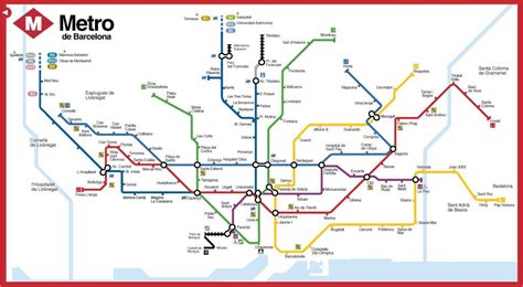 Barcelona metro - mapa metra w Barcelonie (Katalonia w Hiszpanii)