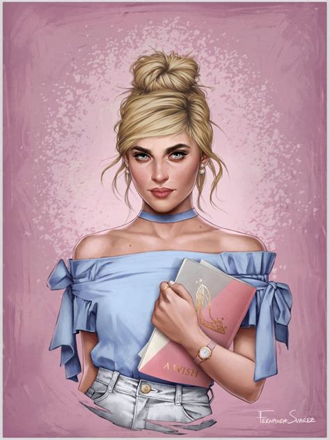 Illustrations of Modern Disney Princesses Living Contemporary Life