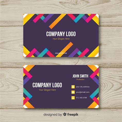 Colorful business card template | Free Vector