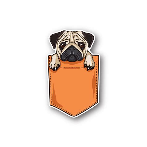 Pug in a Pocket Sticker | Pocket stickers, Pugs, Graffiti characters