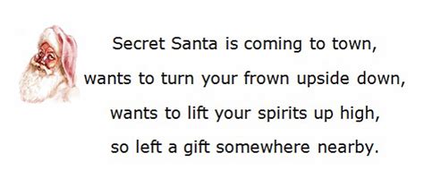 Secret Santa Poems, Clever Sayings | Secret santa poems, Secret santa ...